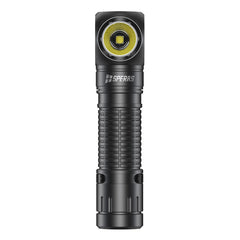 Speras M2R Right Angle Flashlight/Headlamp 125m Beam Distance [1200lm] Rechargable 18650 Battery