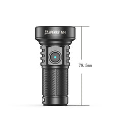 Speras M4 Mini Flashlight. Pocket Sized High Powered Flashlight - 652m (1320lm) - 18350 battery