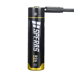 Speras R26 Battery - 2600mAh 18650 Lithium battery with Micro USB port